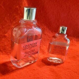 2 Rare Vtg 1970's Givenchy Gentlemen A S Balm Bottles - Paris France 2PC - VGC